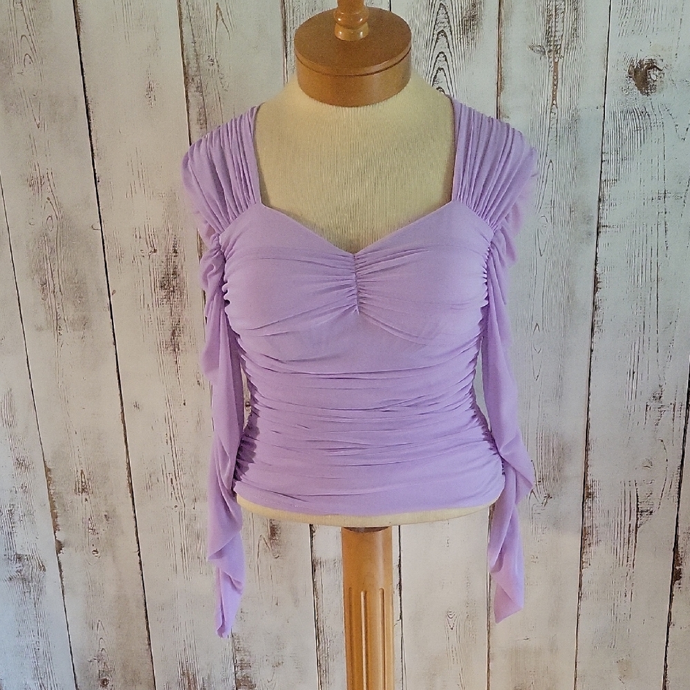 Entro Lilac Ruched Blouse